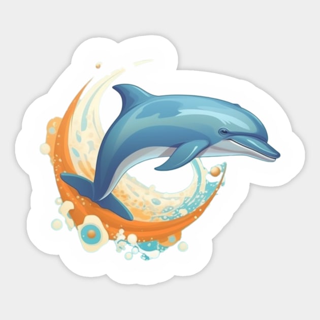 I Love Dolphins Sticker by Art ucef